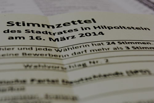 Stimmzettel Stadtratswahl 2014