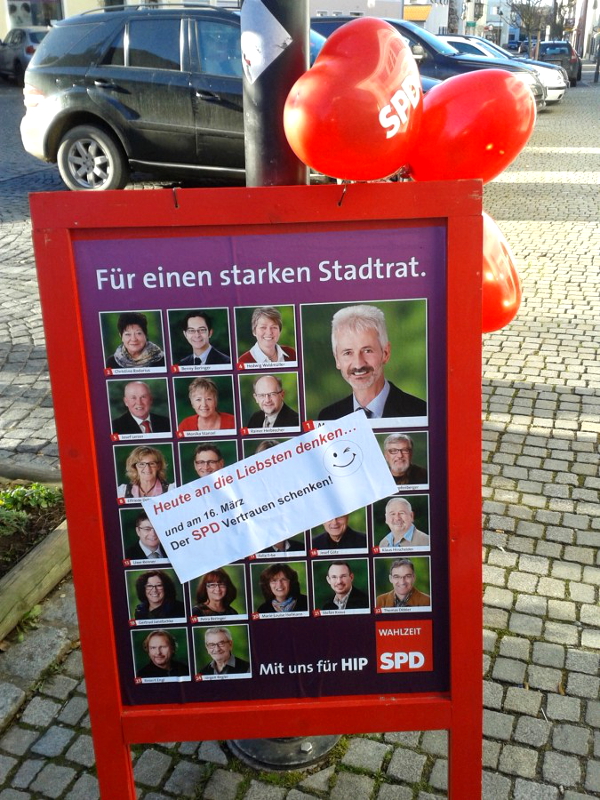 Unsere Aktion am Bauernmarkt zum Valentinstag 2014.