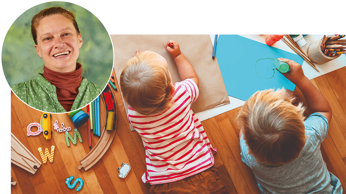 Birte-Daniela Künzel und spielende Kinder